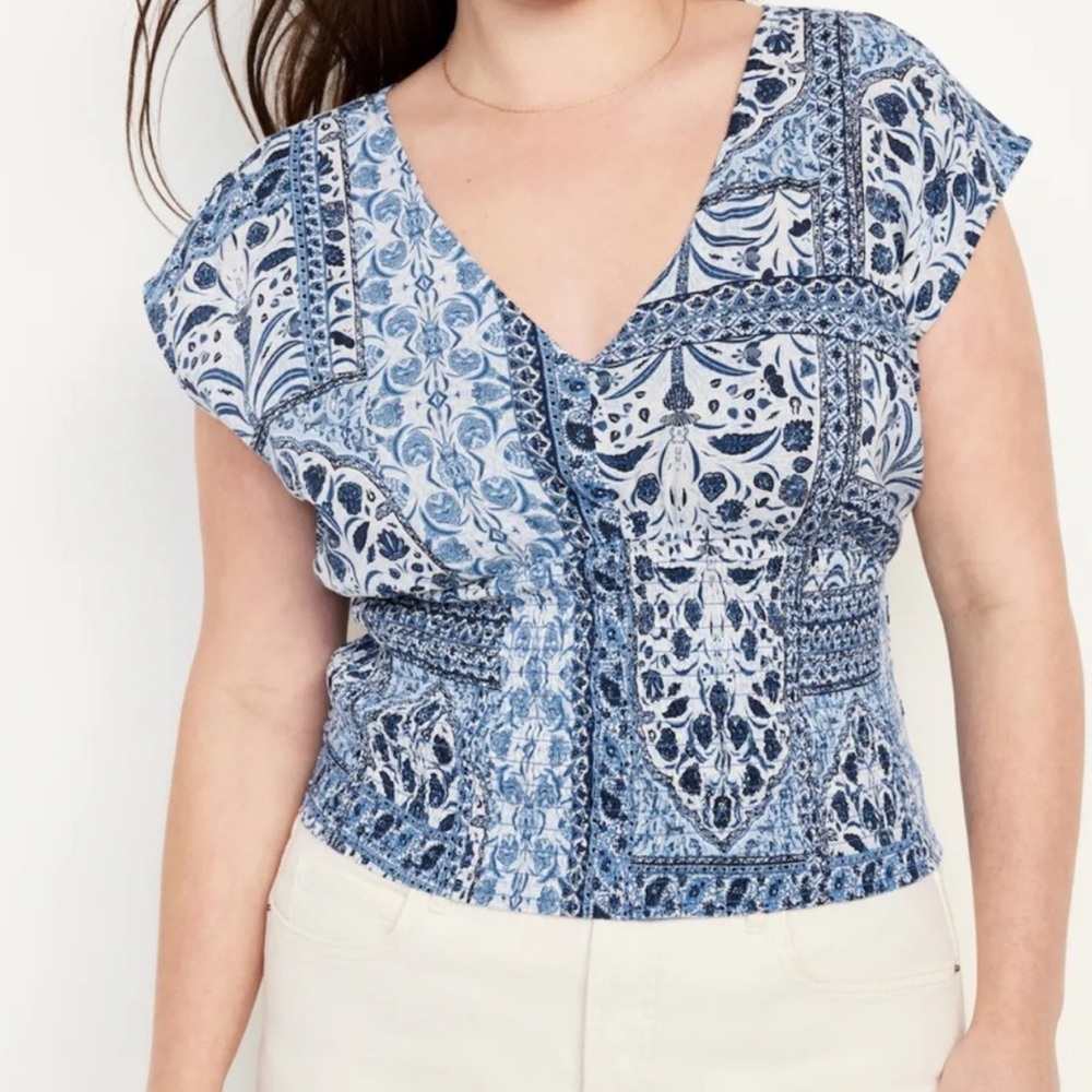 Old Navy Waist Defined Smocked Top
